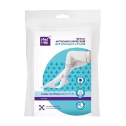 Чулки антиэмболические Medhelp Интекс Элеганс 1 класс компрессии 18-21 мм с резинкой на силиконовой основе р. M