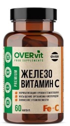 Железо + Витамин С OVERvit БАД 60 шт. капс.