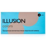Линзы контактные, Illusion (Иллюжн) 2 шт Колорс bc 8.6 квартальной замены прозрачные (-3.00)